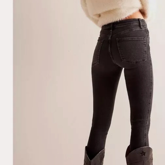 Free People high rise Jegging skinny jeans black wash size 27 NWT - Picture 3 of 10